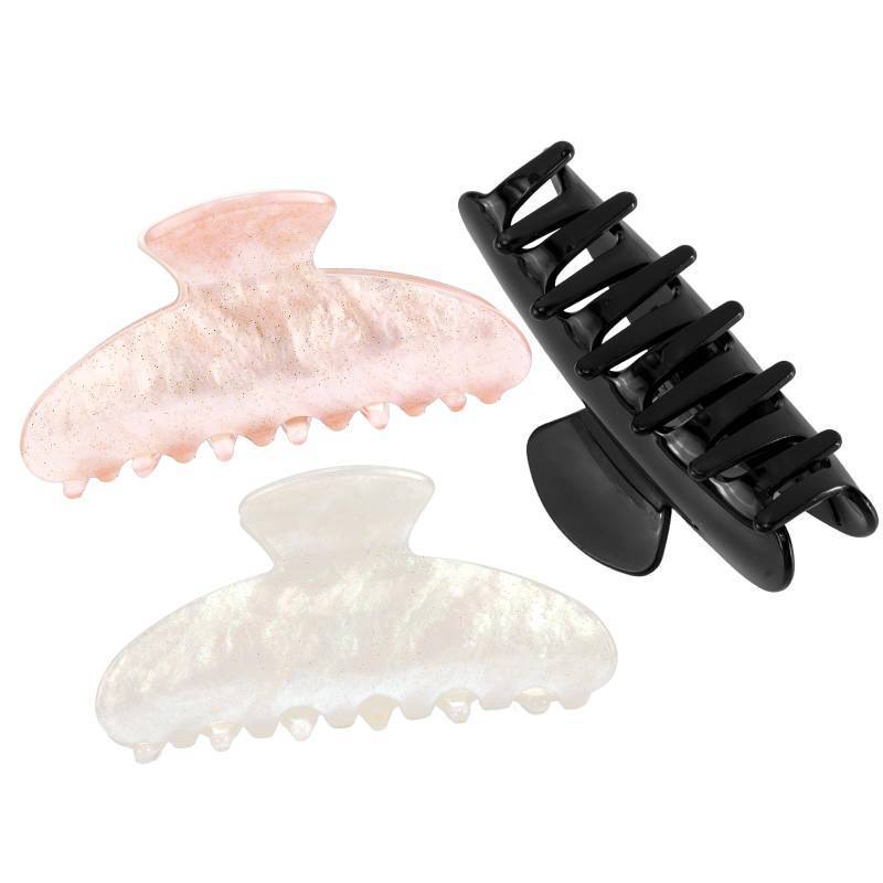 lot 41614 image: Aprince Claw Clips for Women 3Pcs, Acrylic Claw Clips Non-slip, Large Hair Clips for Thick Hair, Marble Clip Strong Hold, Banana Clip French Barrettes, Cute Hair Clips Glitter (multicolor1) - Retail $13