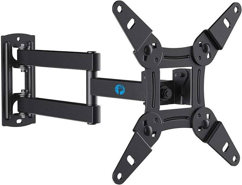 lot 48730 image: Pipishell Full Motion TV Wall Mount for Echo Show 2115 and 13-43 Inch Flat Curved Screen TVs & Monitors, Max VESA 200x200mm up to 44lbs, TV Mount Wall Bracket with Rotation Swivel Tilt Extension - Retail $17
