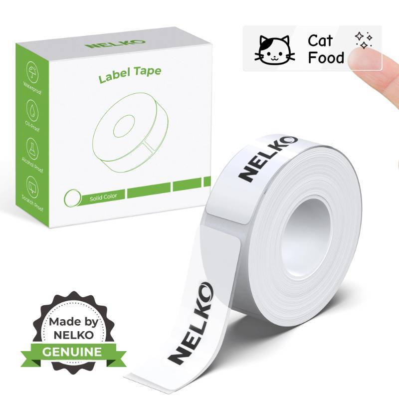lot 32200 image: Nelko Genuine P21 Label Maker Tape, Adapted Label Print Paper, 14x75mm (0.55x2.95), Standard Laminated Labeling Replacement, Multipurpose of P21 Label Maker, 180 TapesRoll, 1 Roll, Transparent - Retail $9
