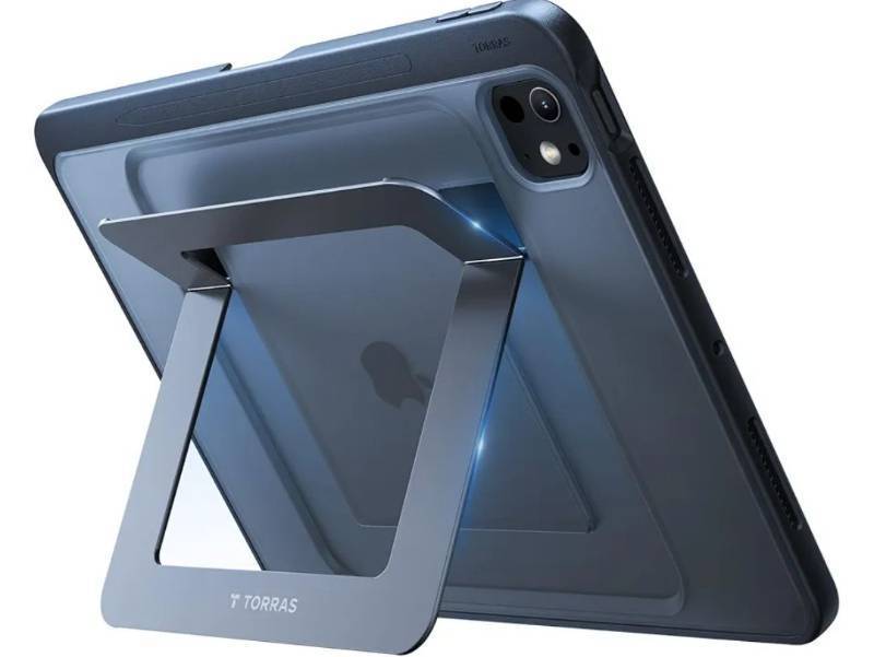 lot 41824 image: TORRAS Ostand K1 Guardian for iPad Pro 13 inch Case 2025 M5 & 2024 M4, Ultra Stable Stand, Multiple Adjustable Viewing Angles, Slim Protective Kickstand iPad Pro 13 Case with Pencil Holder, Black - Retail $50