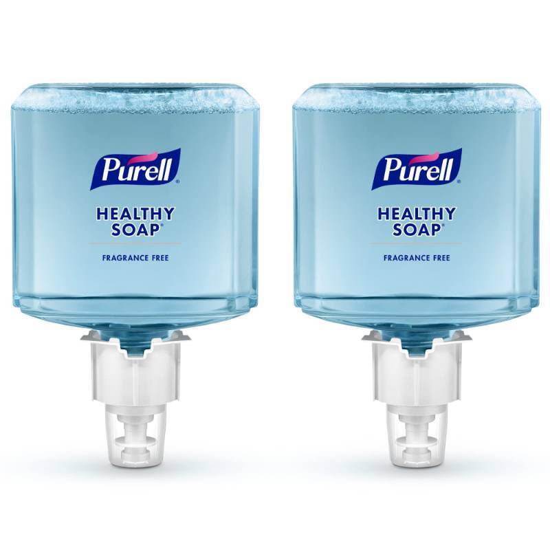 lot 48820 image: PURELL Brand HEALTHY SOAP Gentle & Free Foam, Fragrance Free, 1200 mL Hand Soap Refill for PURELL ES4 Manual Soap Dispenser (Pack of 2) - 5072-02 - Manufactured by GOJO, Inc. - Retail $36