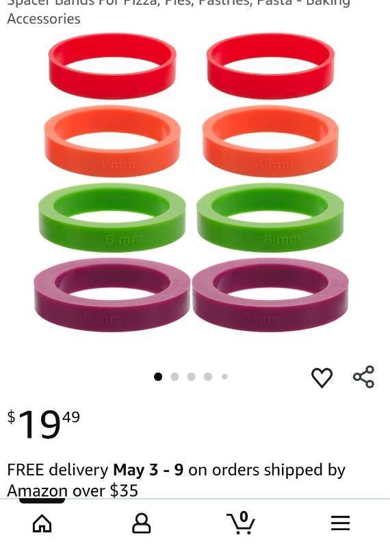 lot 41685 image: Silicone Spacer Bands for Baking Set of 8 - Retail $15