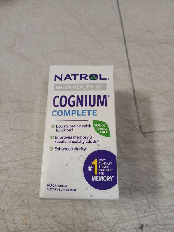 lot 41735 image: Natrol Cognium Complete Brain Health Memory Supplement 60 Capsules - Retail $15