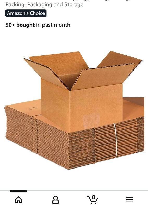 lot 43856 image: Corrugated Cardboard Shipping Boxes 6x6x4 Inch - Retail $15