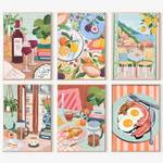 cupmod 6 Packs Paint by Numbers Kit for Adults,Coffee DIY Acrylic Oil Painting Paint by Numbers Kits on Canvas,Adults Paint by Numbers Kits Drawing Paintwork for Home Decor 9.8x13.8inch - Retail: $25