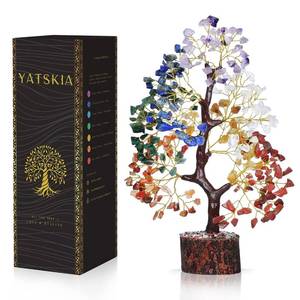 lot 19534 image: YATSKIA 7 Chakra Tree of Life - Crystals and Healing Stones  Birthday Gifts for Women  Crystal Tree for Positive Energy  Home Office Decor  Spiritual Gifts for Women - Retail $26