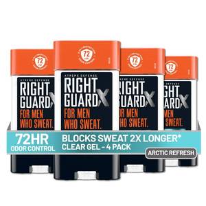 lot 19537 image: Right Guard Xtreme Defense Antiperspirant Deodorant Gel, Arctic Refresh Scent - 5-in-1 Deodorant Men Can Trust, 72-Hour Odor Control Invisible Gel for Men, 4 oz (4 Pack) - Retail $17