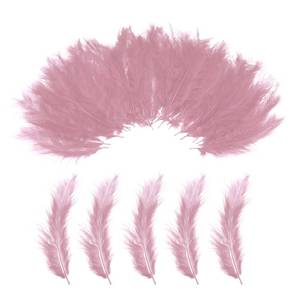 lot 19558 image: PATIKIL 200 Pack Fluffy Turkey Marabou Feathers,4-6 Inches Peach Pink Natural Turkey Feathers for Crafting Dream Catcher Fringe Trim Fly Tying Party Decorations - Retail $12