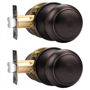 lot 19561 image: Probrico Passage Door Knobs, Keyless Interior Door Knobs, Closet Hallway Door Handles, Oil Rubbed Bronze, Ball Style, 2 Pack - Retail $29