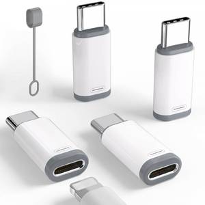 lot 19562 image: 4 Pack Lightning to USB C Adapter for iPhone 15161717 Pro MaxPlus,Samsung S25,Support Charging & Data Transfer,Type C Charger Connector Cable,Lightning Female to USB C Male Adapter,Not for Audio - Retail $7