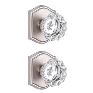 lot 19566 image: CLCTK 2 Pack Crystal Dummy Door Knobs, Non-Turning Single Side Dummy Door Knob, Brushed Nickel - Retail $35