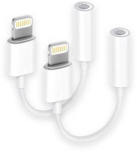 lot 19573 image: Apple MFi Certified 2 Pack Lightning to 3.5 mm Headphone Jack Adapter, iPhone Aux Adapter Converter Dongle Audio Cable Compatible with iPhone 14 13 12 11 X XS 8 7 - Retail $9