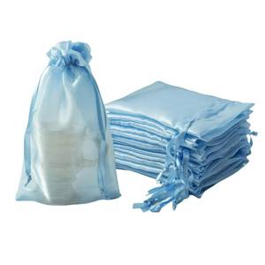 lot 19581 image: QIANF 20 Pcs Blue Small Organza Bags 6X9 inch for Wedding Favors with Drawstring, Mini Mesh Gift Bags Jewelry Pouch for Candy Bridal Shower Party Favor Baby Shower Christmas - Retail $16