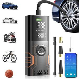 Tire Inflator Portable Air Compressor - Smart APP Air Pump for Car Tires, All-in-One Storage Portable Tire Pump for Car, 3X Speed & Automatic Stop Inflation, Cordless Tire Pump for Car, Motorcycle, Bicycle, Ball