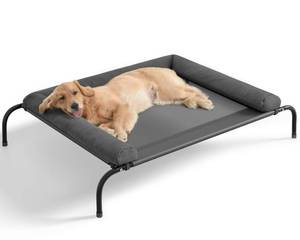 lot 20422 image: WESTERN HOME Cooling Elevated Dog Bed for Large Dogs, Portable Indoor & Outdoor Raised Dog Bed with Breathable Mesh, Chew Proof Pet Hammock Cots with Removable and Waterproof Bolsters - Retail $50