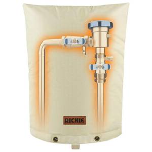 lot 20428 image: RICHIE Backflow Preventer Cover (5°F) Heavy-Duty 5-Layer Insulated Enclosure, Freeze & All-Weather Protection for Outdoor Pipe, Irrigation Sprinkler Valve, Well Water Pump & PVB, 14 Wx18 H Beige - Retail $28