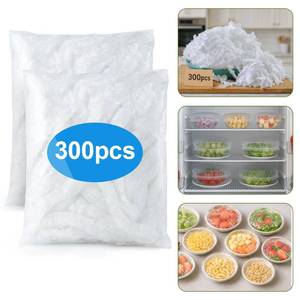 lot 20431 image: 300PCS Bowl Covers for Bread Proofing �� QUINGLU Elastic Plastic Food Covers, BPA-Free Reusable Disposable Wraps, Thickened Shower Caps for Bowls, Plates, fruit, Leftovers & Outdoor Picnics - Retail $7