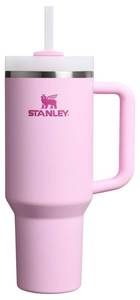 lot 20445 image: (Needs Replacement Straw) STANLEY Quencher H2.0 Tumbler with Handle and Straw 40 oz  Flowstate 3-Position Lid  Cup Holder Compatible for Travel  Insulated Stainless Steel Cup  BPA-Free  Cherry Blossom - Retail $45