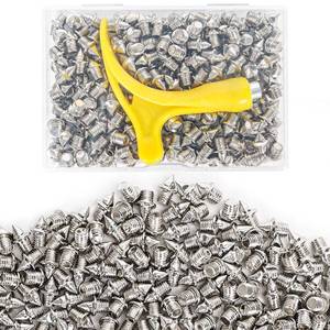 lot 20452 image: 18 Inch Track Spikes,200Pcs Stainless Steel Pyramid Shoe Spikes with Spike Wrench for Track and Cross Country,Replacement Spike Compatible with Sprint Sports Short Shoes