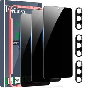 lot 20478 image: Ferilinso 3 Pack Privacy Screen Protector for Samsung Galaxy S26 Plus with 3Pack Tempered Glass Camera Lens Protector Phone Case Friendly Accessories Protector de Pantalla for Samsung S26 Plus - Retail $7