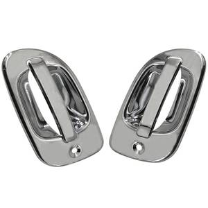 lot 20486 image: ASTAMOTOR Chrome Door Handle Cover Left Right Fit for 2008-2017 Freightliner Cascadia, Pair - Retail $32