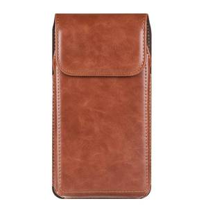 lot 20497 image: SMALL DAMAGE SEE PHOTOS Mobile Phone Leather Holster for Belt, Small Cell Phone Waist Pouch Mens, 6.7 PU Leather Mobile Phone Holster with Belt Clip Loop Vertical Hiking Waist Pack Clutch Wallet Handbag Carrying Case - Retail $10