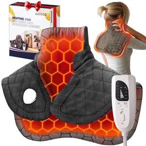lot 20498 image: Graphene Weighted Heating Pad for Neck and Shoulders Mothers Day Wellness Gifts FSA Eligible Items Only List 3X Deeper Pain Relief Instant Heat Snug Fit Contoured Design ETL Certified - Retail $40