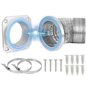 lot 20501 image: Magnetic Dryer Vent Connector Kit DV180 Aluminum Alloy Shell Magnetic Dryer Vent Easy to Clean, Includes 3.3ft Long Dryer Vent Hose & 2 Clamps - Retail $59