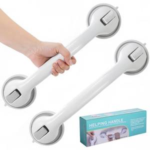 lot 20503 image: Shower Grab Bars for Bathtubs and Bathrooms, 2025 Upgraded 16 Inch 2 Pack Safety Handle with Strong Suction & Anti-Slip Grip, Removable Shower Handles for Seniors, Elderly, Handicap �� Gray - Retail $25