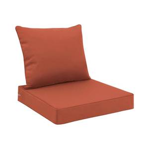 lot 21426 image: Favoyard Outdoor Seat Cushion Set 22 x 24 Inch Waterproof & Fade Resistant Patio Furniture Cushions with Removable Cover Deep Seat & Back Cushion with Tie Straps for Chair Sofa Couch - Retail $40