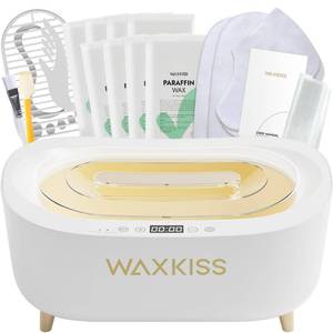 lot 21429 image: Small Crack See Photos Waxkiss Intelligent Paraffin Wax Machine for Hands & Feet, 8 Pack Refills Paraffin Wax Warmer Kit for Professional Spa (A) - Retail $70