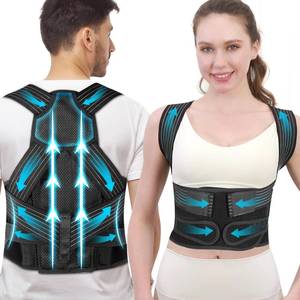 lot 21443 image: J.COXLOD Posture Corrector for Women and Men with Bionic System, Upgraded Back Brace, Adjustable Full Back Support, Shoulder Straightener, Neck, Upper and Lower Back Pain Relief M-Black-6 - Retail $39