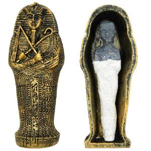 lot 21445 image: TRANSGOOD 3.5 Egyptian Mummy Pharaoh Sarcophagus wMummy Figurine Home Decor Collectible(Bronze) - Retail $10