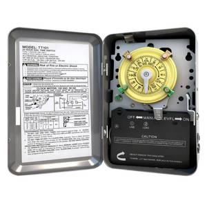 lot 21448 image: T101 Mechanical Timer Switch, T101 Pool Timer, 120V 2HP SPST 40A Time Switch, 24 Hour 12 ONOff for Pool Pump, Heavy-Duty Mechanical Time Switches, for Lights Pumps HVAC Systems, 5 Years Warranty - Retail $65