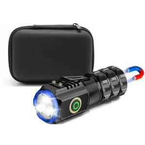 lot 21465 image: XTAUTO Portable LED Mini Flashlight, Rechargeable EDC Small Pocket Flashlight 6 Lighting Modes wMagnet Clip Waterproof for Camping Hiking Night Walking Running Outdoor Emergency - Retail $13