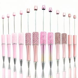 lot 21469 image: KUNHEHO 12pcs Pink Pens for Beads Set Beadable Pens Fancy Glitter Ballpoint Cute Pens Retrtacable Black Ink Jounalling Pens For Tween Girls Women DIY Gifts Trendy Stuff - Retail $9