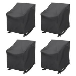 lot 21491 image: TORUTA 4 Pack Waterproof Outdoor Swivel Rocking Lounge Chair Covers �� Heavy Duty Patio Furniture Protectors for Lawn, Deck Garden Chairs, Black, 27.5 W x 32.5 D x 39 H - Retail $70
