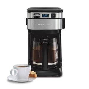 lot 21494 image: Hamilton Beach 12 Cup Programmable Coffee Maker, FrontFill Drip Coffee Maker - Retail $54