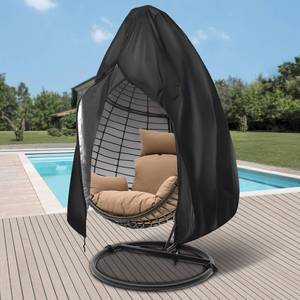 lot 21510 image: Patio Egg Chair Cover with Zipper,Outdoor Hanging Egg Chair Cover,UV Resistant,Windproof Heavy Duty,Wicker Egg Swing Chair Covers,Fits Single Seat Egg Chair,75 x 45,Black - Retail $18