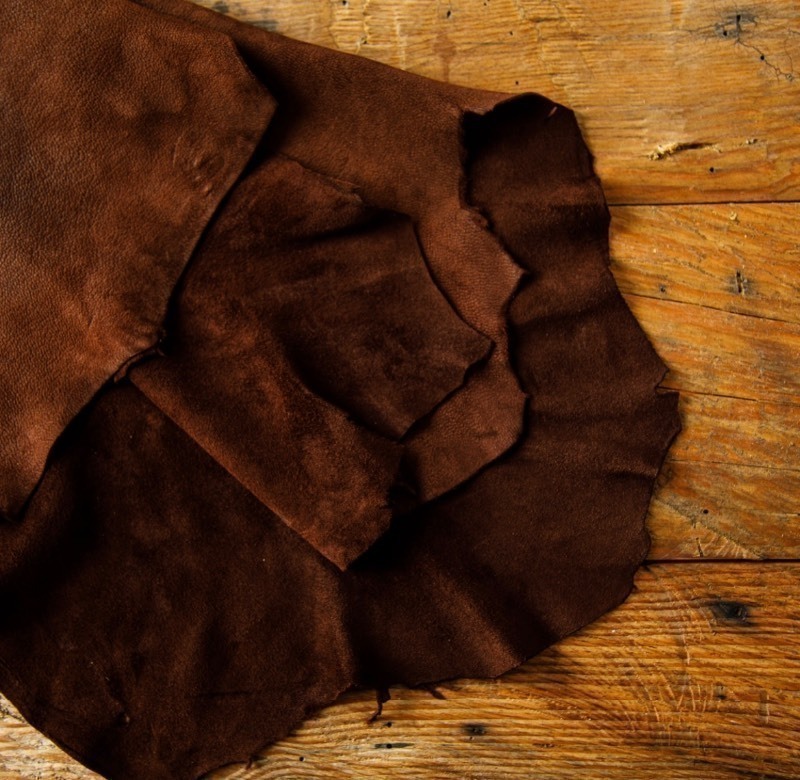 lot 66 image: Bundle of 4 Dark Brown Goat Leather Hides - see images, Roughly 3 x 2 Sizing per Hide - GREAT FOR CREATIVE PROJECTS Refurbishing Etc