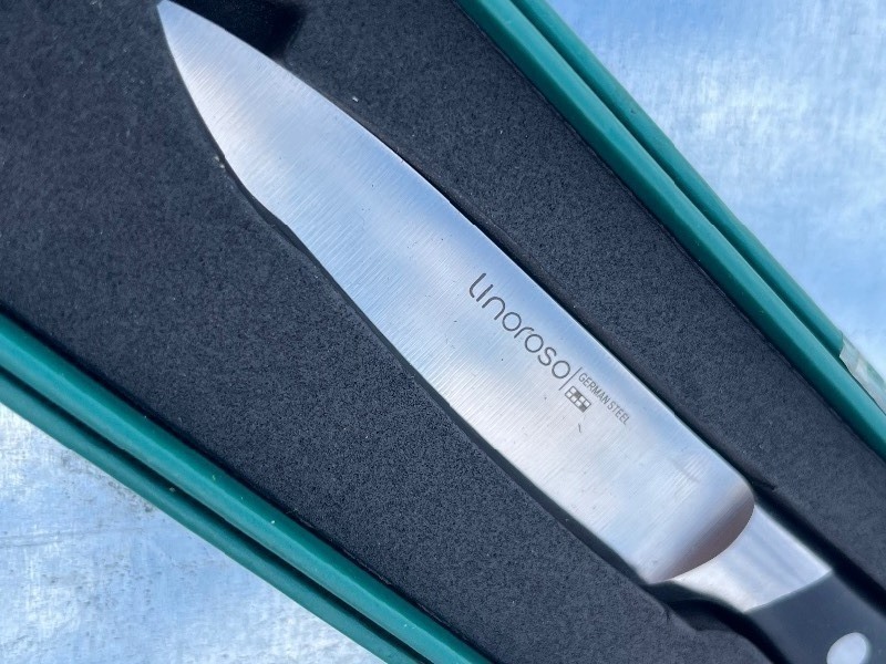 lot 365 image: linoroso Paring Knife 3.5 inch Small Kitchen Knife with Elegant Gift Box, Sharp Forged German Carbon Stainless Steel Fruit Knife, Full Tang, Ergonomic Handle-Classic Series