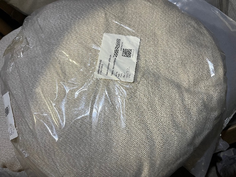 lot 415 image: Bundle of 3 Round Deco Throw 55SP Classic Cushion Beige 55cm