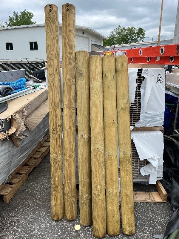 lot 70 image: Half Wood Posts - Great Utility Pieces - Two 6 & 4 5 x 4