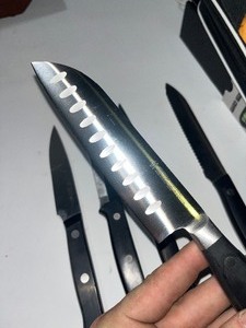 lot 25 image: Bundle of 5 Henckels Assorted Knives - Santoku, Styles of Steak Knives, Pairing Knife - See images