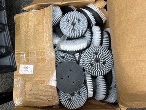 lot 171 image: Box of Brush Heads - Mounting Hole - Thick Plastic Back - 6 Each