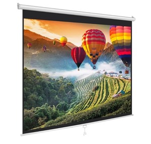 lot 15 image: Manual Pull-Down Projector Screen, Clear Image, Matte White, 72-Inch Retails $114