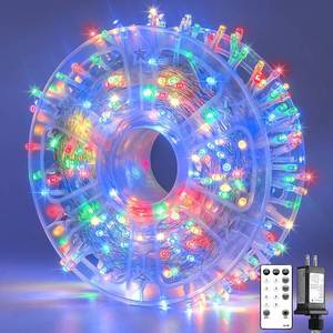 lot 5253 image: 400FT Multi-Colored String Lights   LED Extra Long Outdoor Waterproof Fairy Lights with Remote, Dimmable Timer Decorative Lighting for Christmas, Wedding, Patio, Yard, Party D cor
