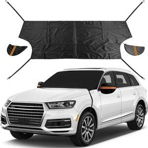 lot 5295 image: EXQUISLIFE Windshield Snow Ice Cover for Cars, Extra Larger Size 82 x 62 inches Shade, Waterproof Winter Frost and Sunshade Cover with Side Mirrors Cover, Windshield Protector for Cars, SUVs, Trucks