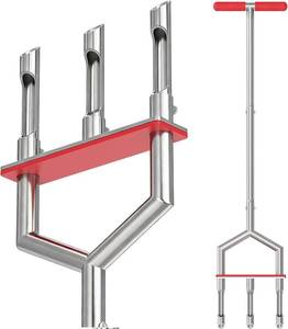 lot 5396 image: Manual Lawn Aerator - 42 Inch, 304 Stainless Steel Aerator Lawn Tool, Easy to Install, Rust Resistant, Core Aerator for Yard&Grass Compacted Soil, 3 Detachable Hollow Tines, Non Slip Foot Pad