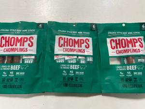 lot 5428 image: 3 Bags CHOMPLINGS Italian-Style Beef Sticks - 6ct0.5oz